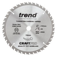 Trend CSB/18440 Craft Saw Blade 184mm X 40t X 16mm £26.27
